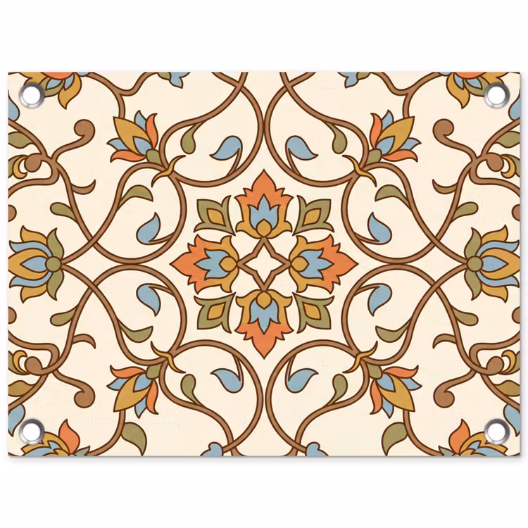 Tuinposter - Patroon - Bloemen - Ornament - Kleurrijk — 1