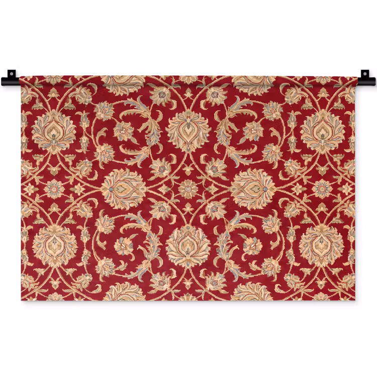Wandkleed - Patroon - Bloem - Klassiek - Oosters - Rood — 1