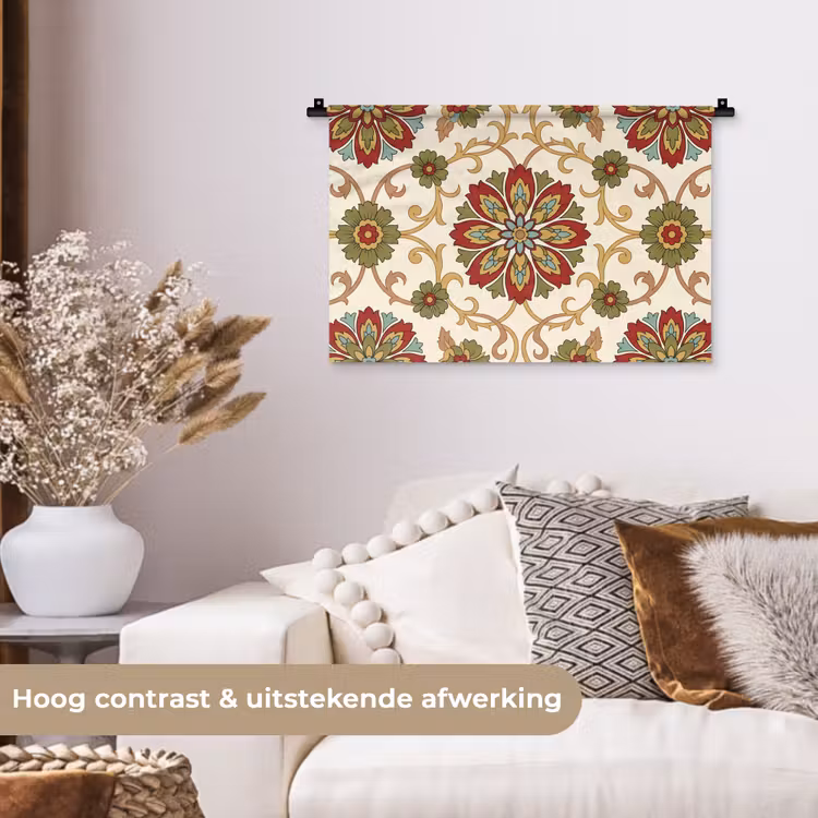 Wandkleed - Patroon - Bloemen - Ornament - Klassiek - Kleurrijk — 4