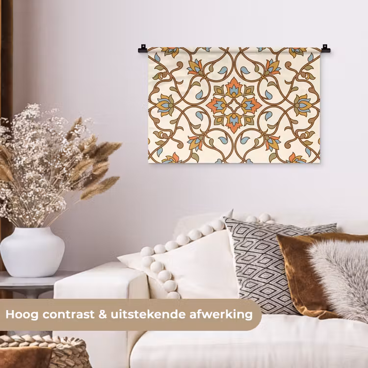 Wandkleed - Patroon - Bloemen - Ornament - Kleurrijk — 4