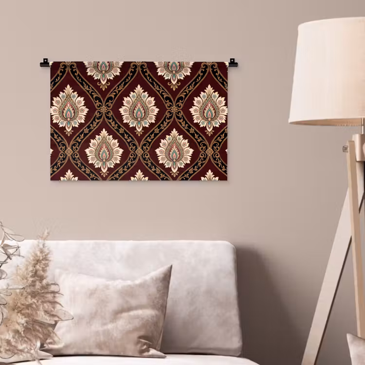 Wandkleed - Patroon - Bloemmotief - Decoratie - Klassiek - Rood — 2