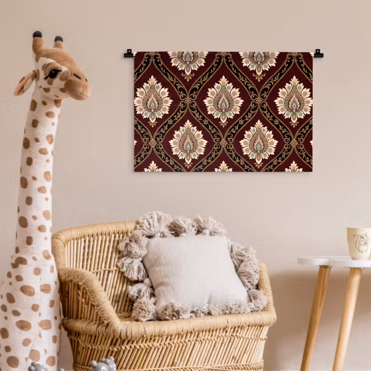 Wandkleed - Patroon - Bloemmotief - Decoratie - Klassiek - Rood — 5