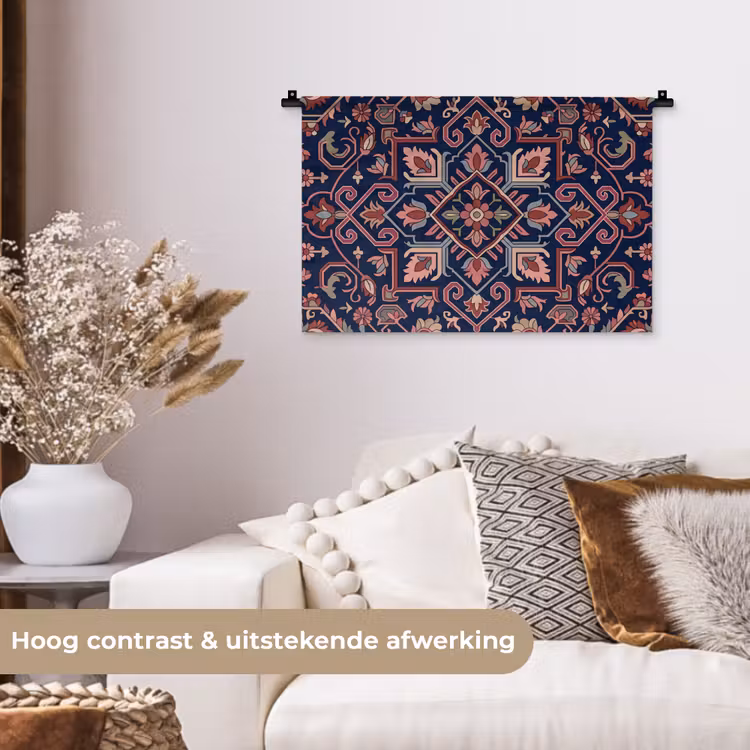 Wandkleed - Patroon - Oosters - Floraal - Blauw - Klassiek — 4