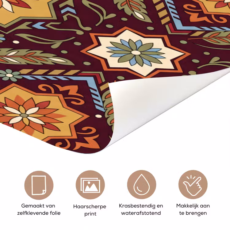 Deursticker - Patroon - Floraal - Geometrisch - Kleurrijk - Decoratie — 3