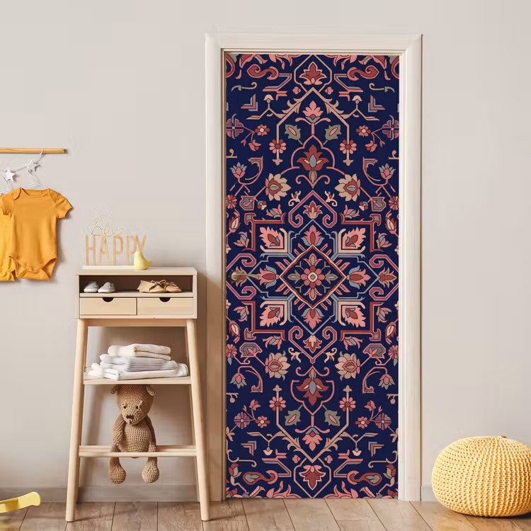 Deursticker - Patroon - Oosters - Floraal - Blauw - Klassiek — 6