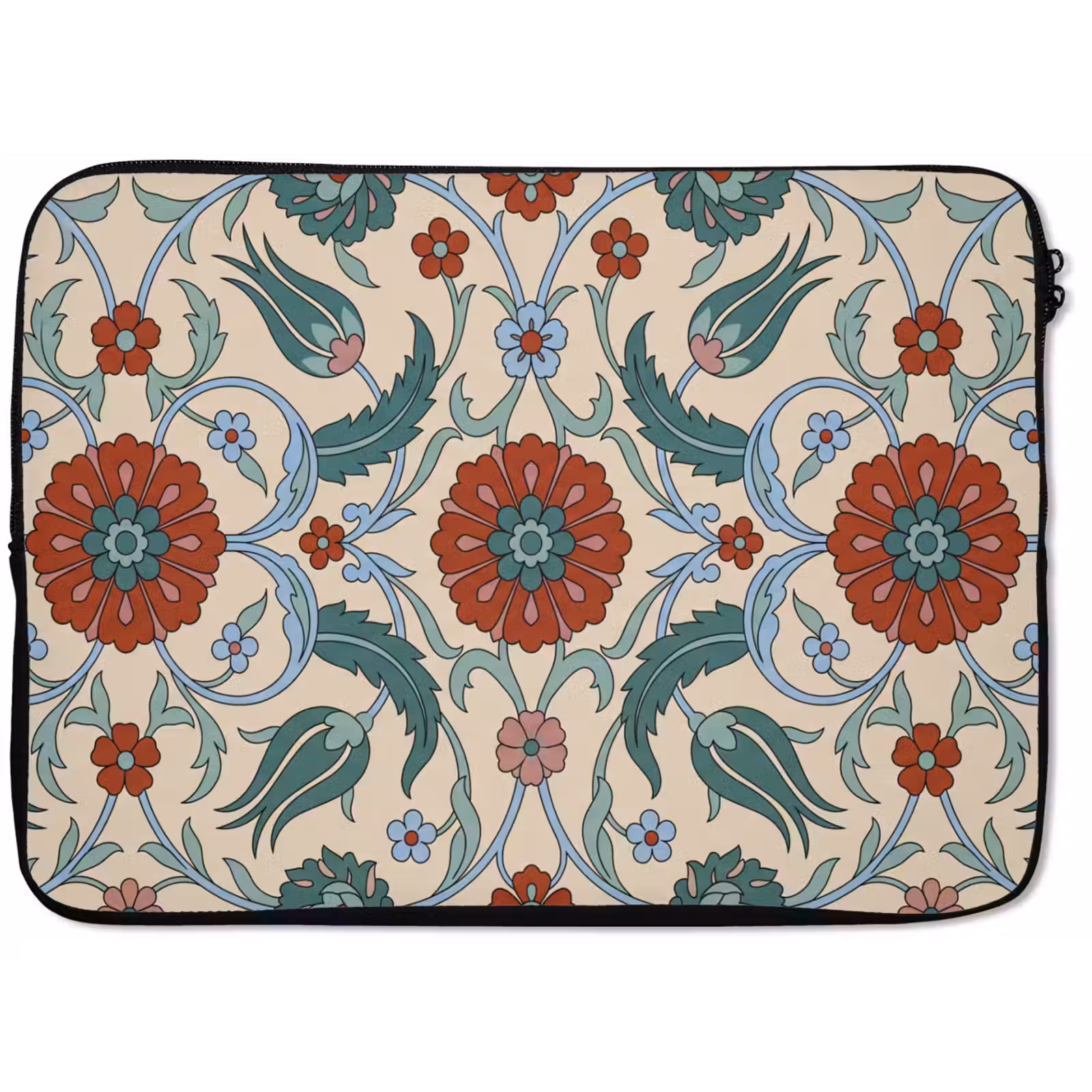Laptophoes Bloemen - Patroon - Klassiek - Decoratie - Kleurrijk — 1