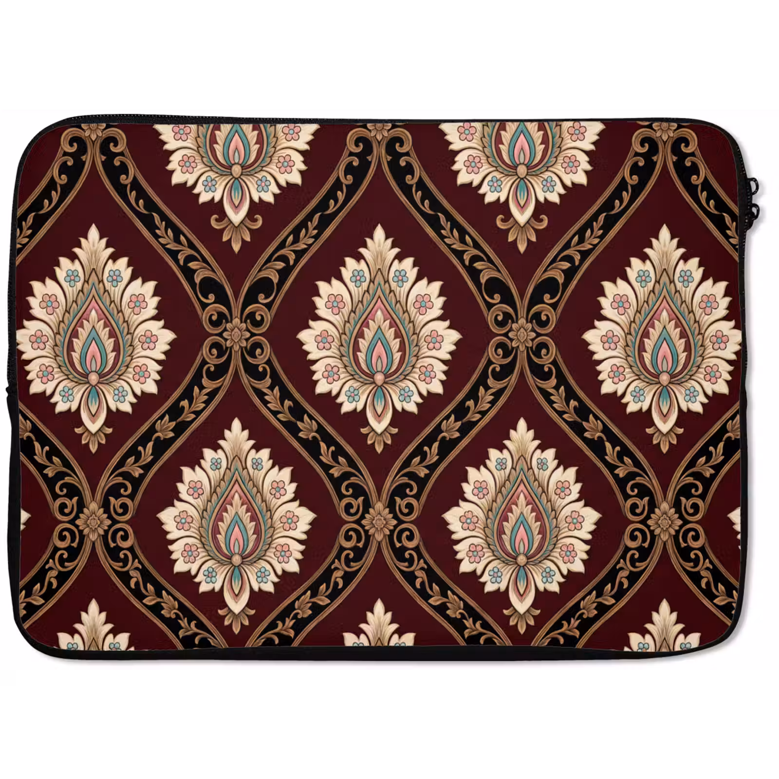 Laptophoes Patroon - Bloemmotief - Decoratie - Klassiek - Rood — 1