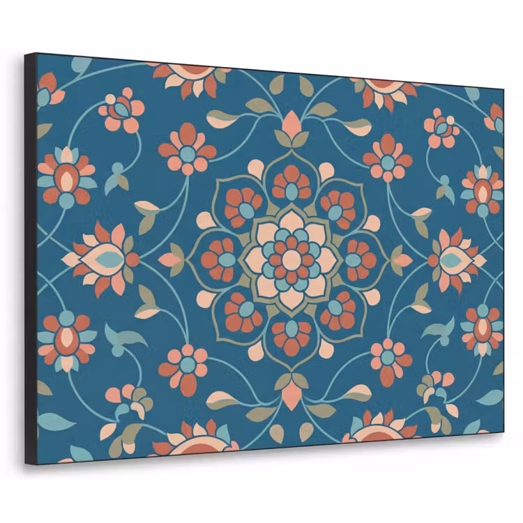 Art frame - Bloemen - Patroon - Natuur - Ornament - Blauw — 1