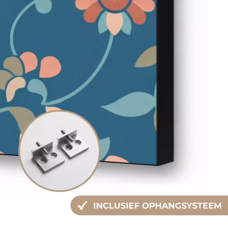 Art frame - Bloemen - Patroon - Natuur - Ornament - Blauw — 6