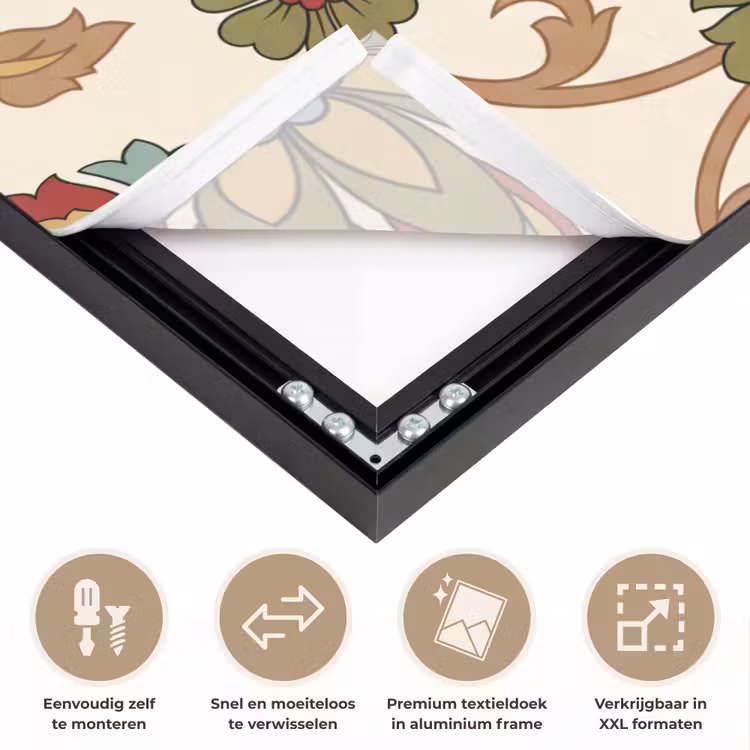 Art frame - Patroon - Bloemen - Ornament - Klassiek - Kleurrijk — 4