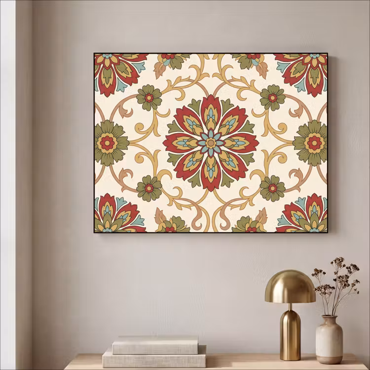 Art frame - Patroon - Bloemen - Ornament - Klassiek - Kleurrijk — 5
