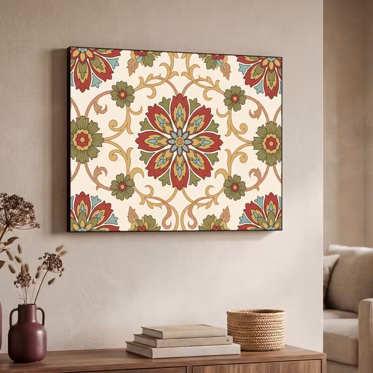 Art frame - Patroon - Bloemen - Ornament - Klassiek - Kleurrijk — 7