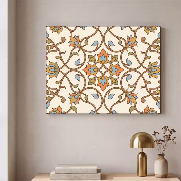Art frame - Patroon - Bloemen - Ornament - Kleurrijk — 5
