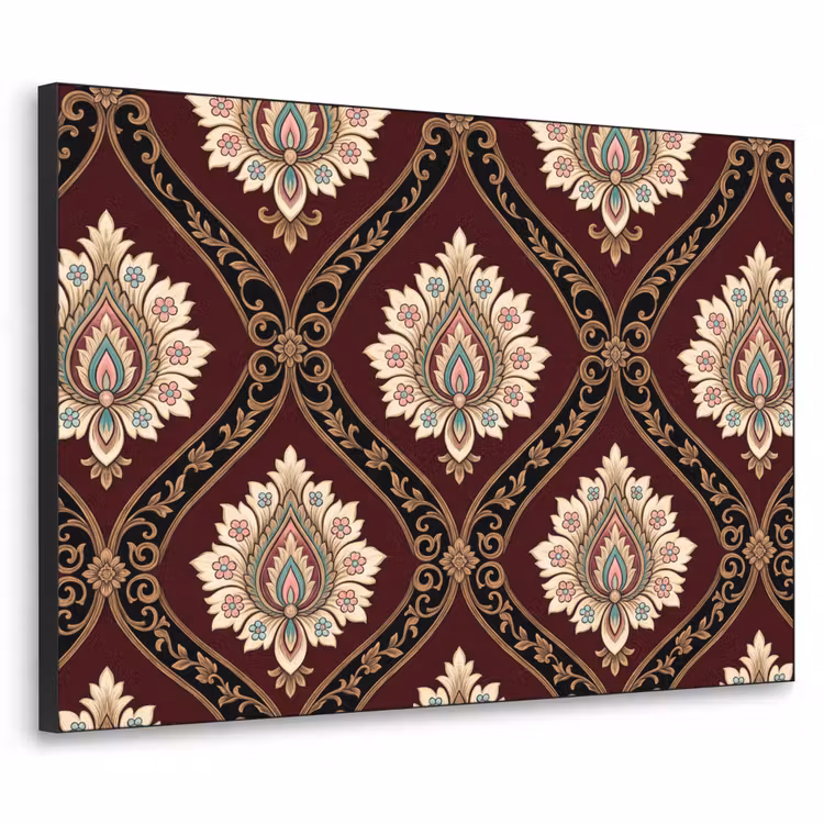 Art frame - Patroon - Bloemmotief - Decoratie - Klassiek - Rood — 1