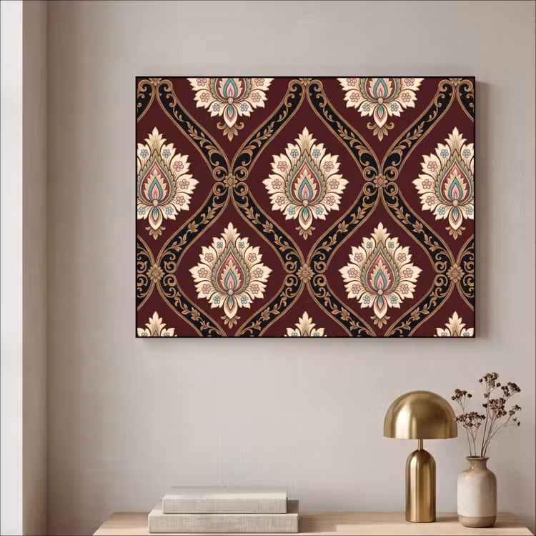 Art frame - Patroon - Bloemmotief - Decoratie - Klassiek - Rood — 5