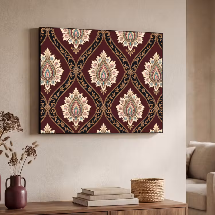 Art frame - Patroon - Bloemmotief - Decoratie - Klassiek - Rood — 7