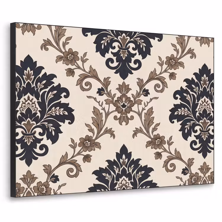 Art frame - Patroon - Floraal - Klassiek - Beige-blauw — 1