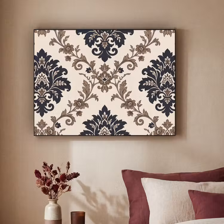 Art frame - Patroon - Floraal - Klassiek - Beige-blauw — 3