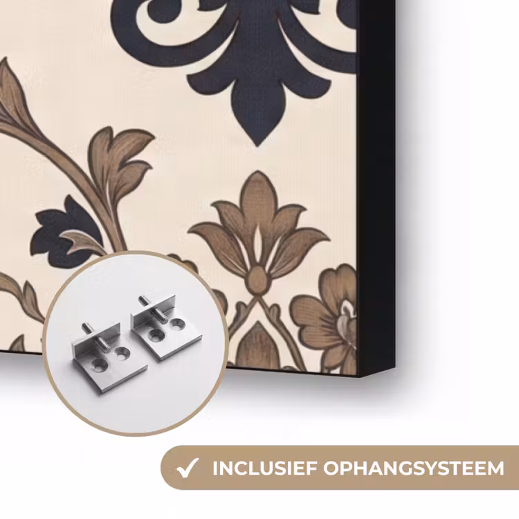 Art frame - Patroon - Floraal - Klassiek - Beige-blauw — 6