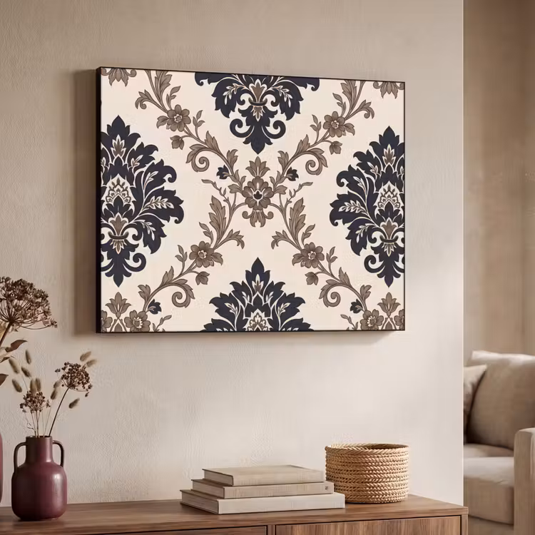 Art frame - Patroon - Floraal - Klassiek - Beige-blauw — 7