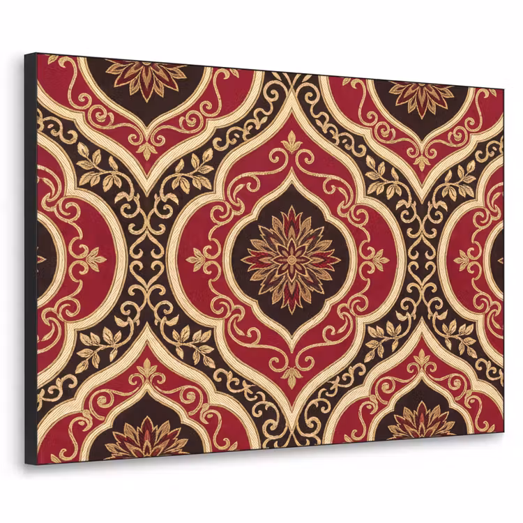 Art frame - Patroon - Ornament - Barok - Rood - Goud — 1