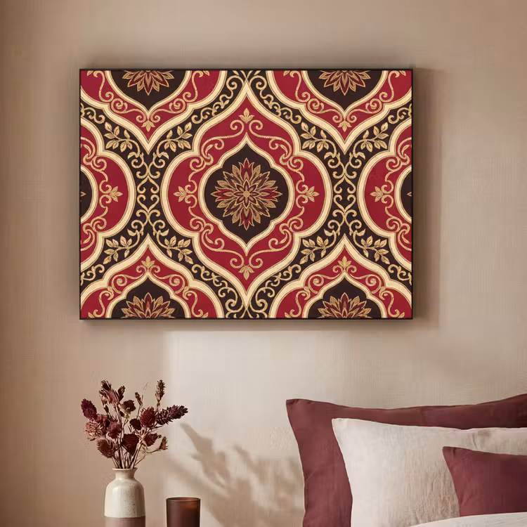 Art frame - Patroon - Ornament - Barok - Rood - Goud — 3