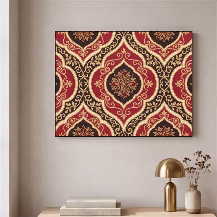 Art frame - Patroon - Ornament - Barok - Rood - Goud — 5