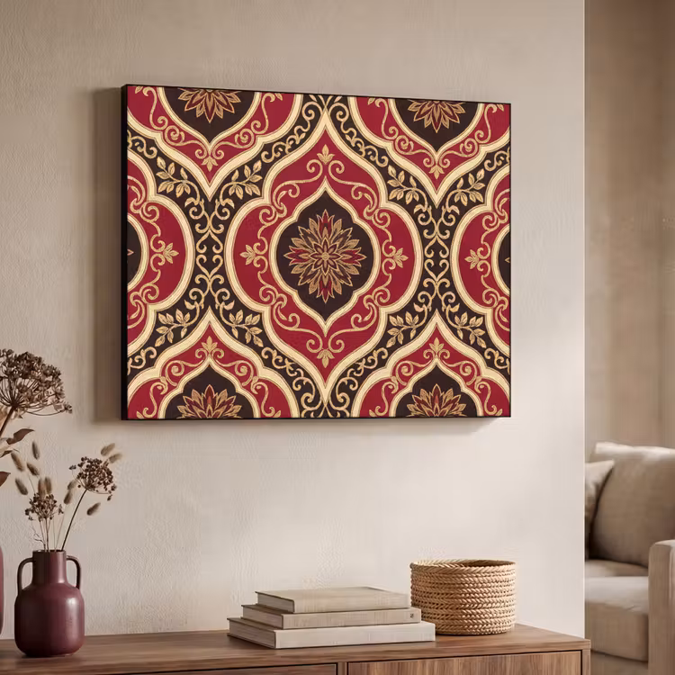 Art frame - Patroon - Ornament - Barok - Rood - Goud — 7