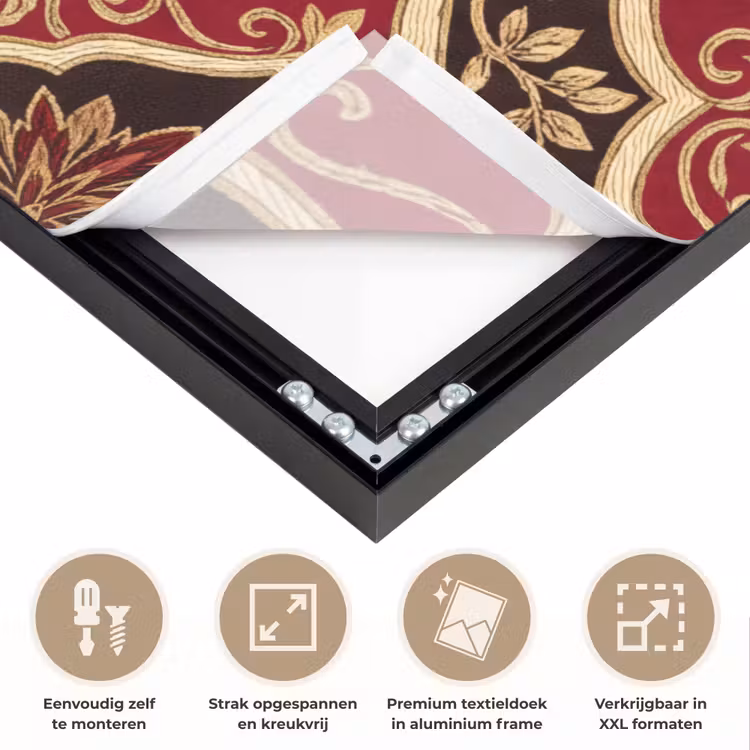 Art frame - Patroon - Ornament - Barok - Rood - Goud — 8