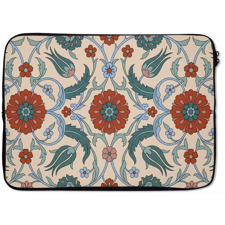 Laptophoes Bloemen - Patroon - Klassiek - Decoratie - Kleurrijk — 1
