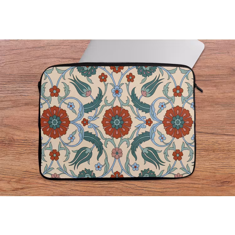 Laptophoes Bloemen - Patroon - Klassiek - Decoratie - Kleurrijk — 2