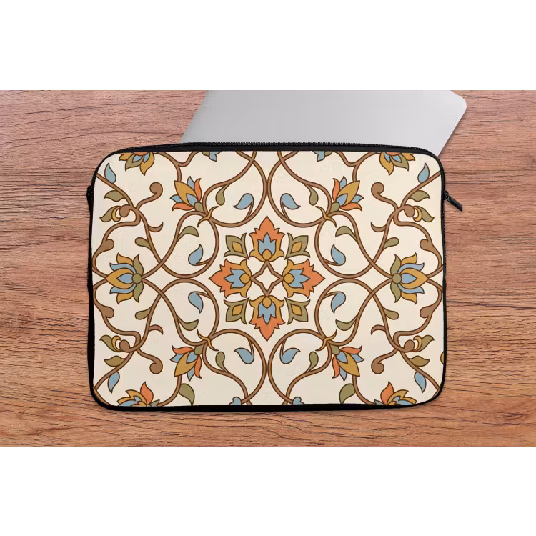 Laptophoes Patroon - Bloemen - Ornament - Kleurrijk — 2