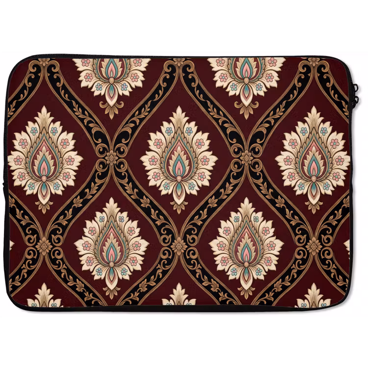 Laptophoes Patroon - Bloemmotief - Decoratie - Klassiek - Rood — 1