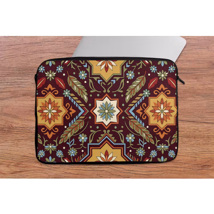 Laptophoes Patroon - Floraal - Geometrisch - Kleurrijk - Decoratie — 2