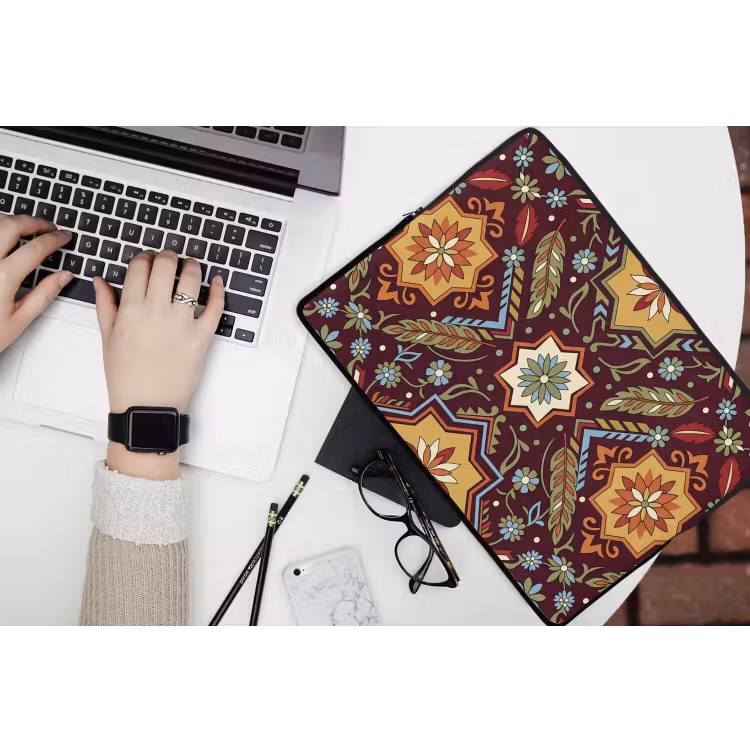 Laptophoes Patroon - Floraal - Geometrisch - Kleurrijk - Decoratie — 3