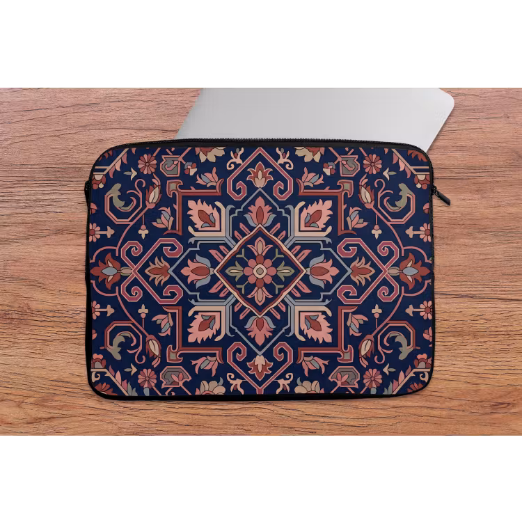 Laptophoes Patroon - Oosters - Floraal - Blauw - Klassiek — 2