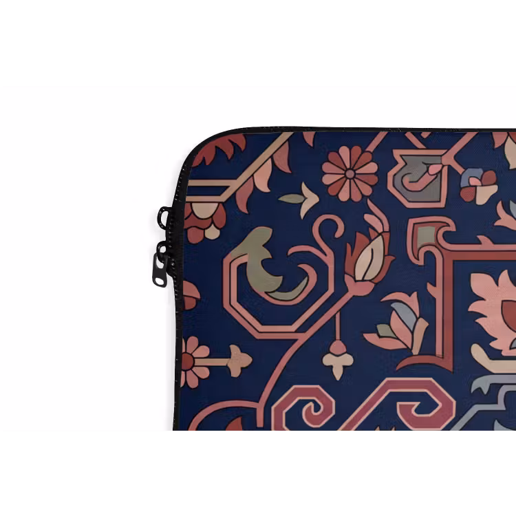 Laptophoes Patroon - Oosters - Floraal - Blauw - Klassiek — 5