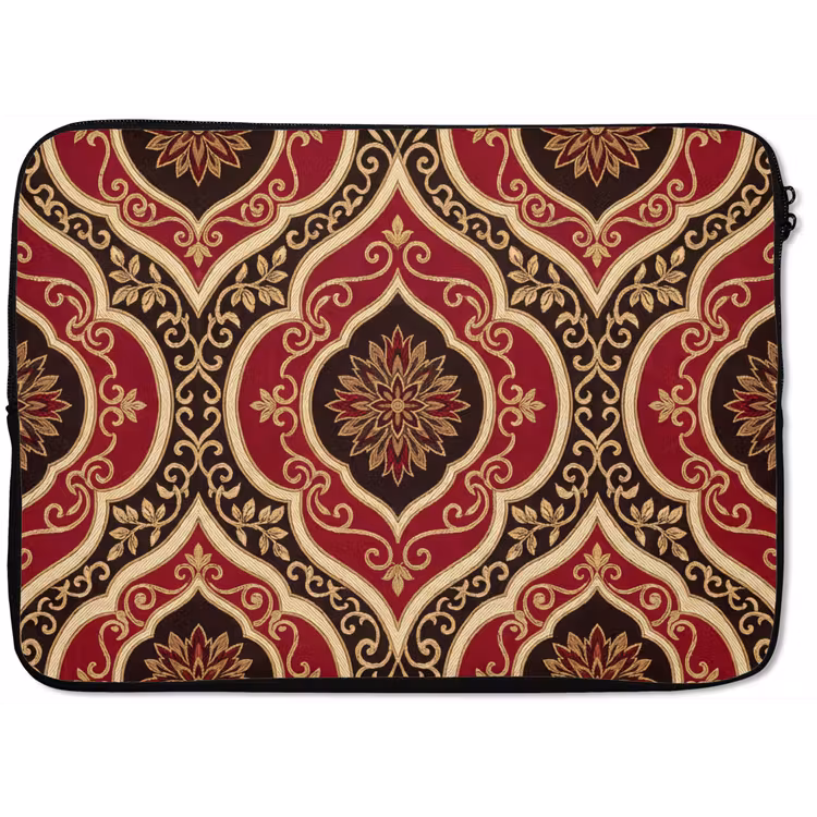 Laptophoes Patroon - Ornament - Barok - Rood - Goud — 1