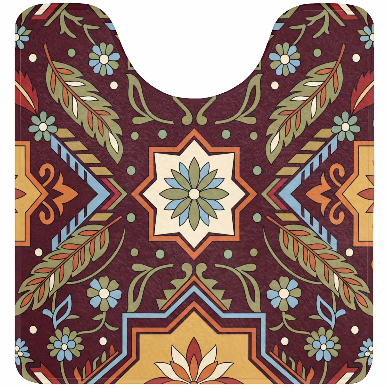 WC Mat - Patroon - Floraal - Geometrisch - Kleurrijk - Decoratie — 1
