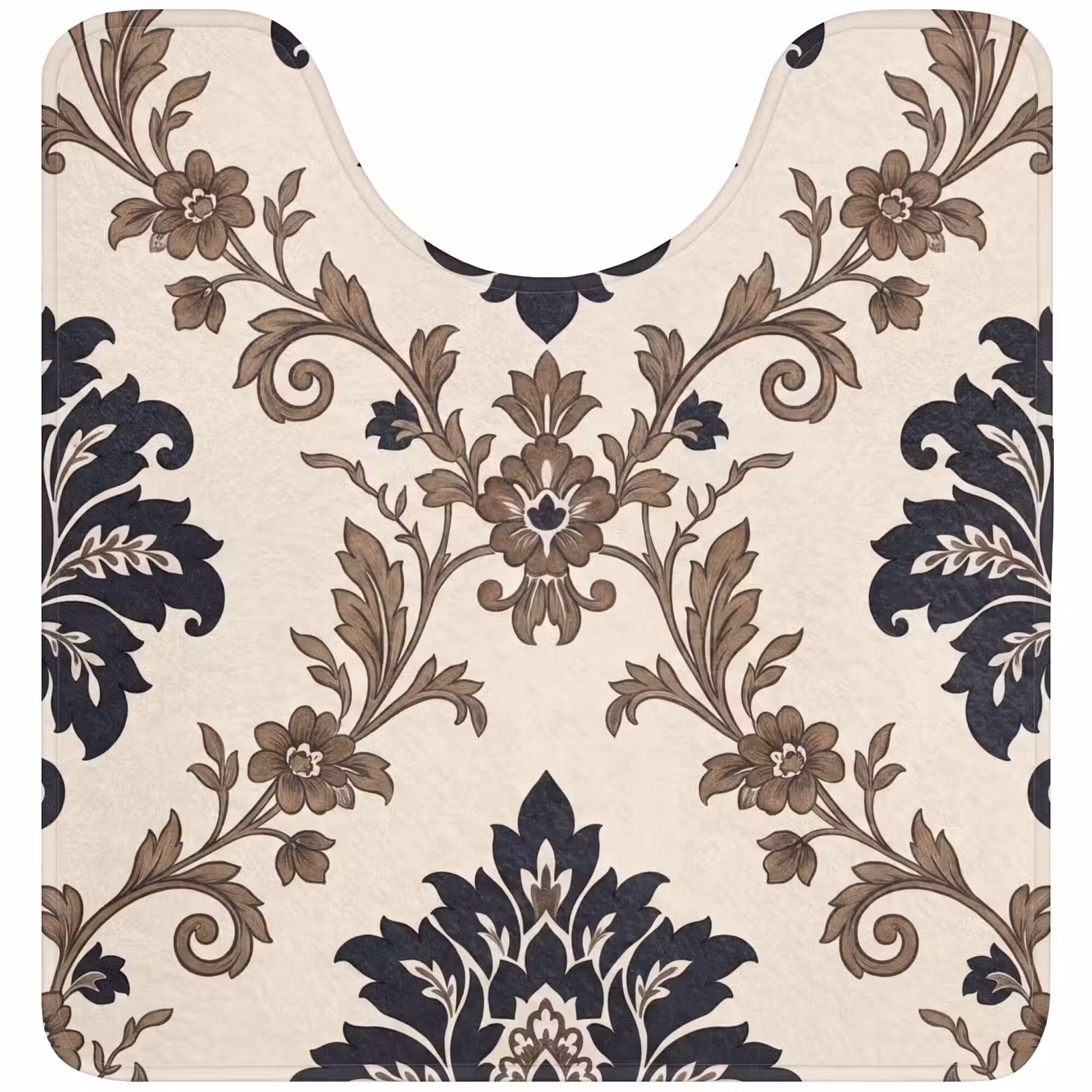 WC Mat - Patroon - Floraal - Klassiek - Beige-blauw — 1