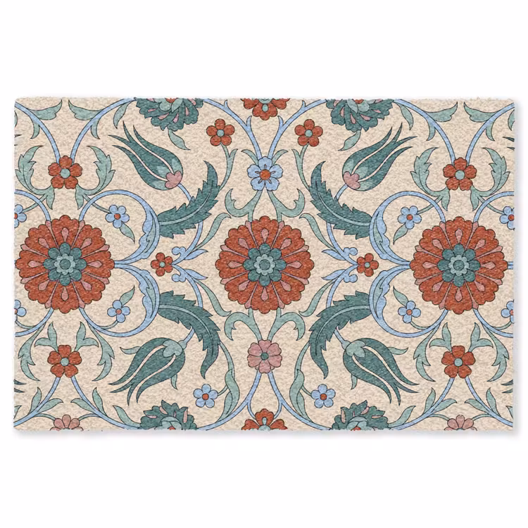 Vloerkleed - Bloemen - Patroon - Klassiek - Decoratie - Kleurrijk — 1
