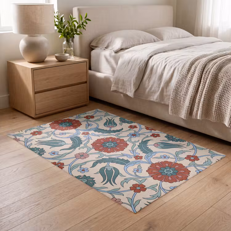 Vloerkleed - Bloemen - Patroon - Klassiek - Decoratie - Kleurrijk — 5