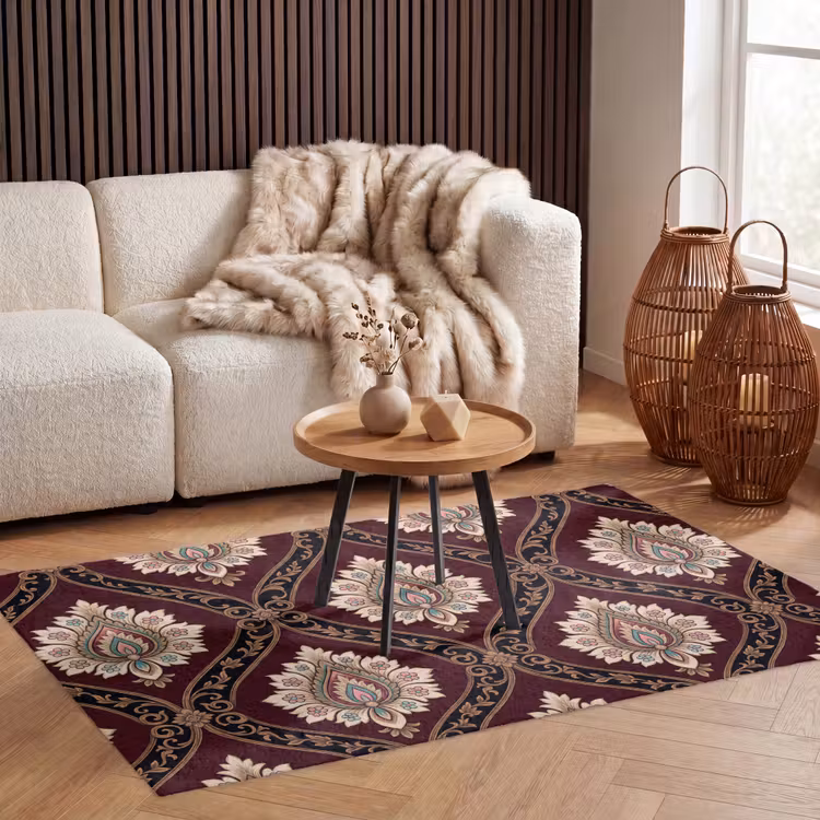 Vloerkleed - Patroon - Bloemmotief - Decoratie - Klassiek - Rood — 3