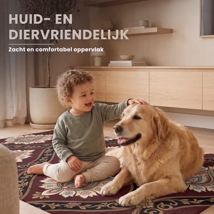 Vloerkleed - Patroon - Bloemmotief - Decoratie - Klassiek - Rood — 6