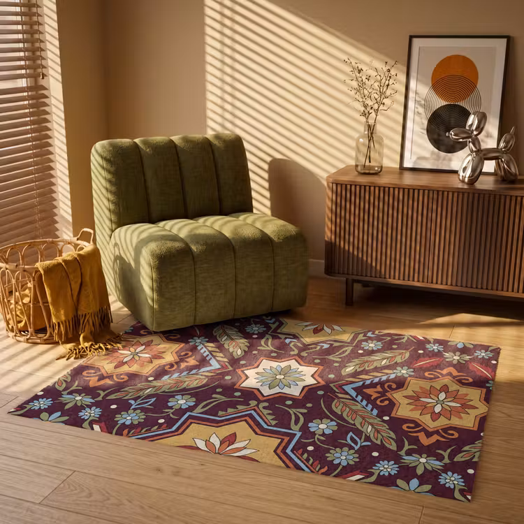 Vloerkleed - Patroon - Floraal - Geometrisch - Kleurrijk - Decoratie — 2