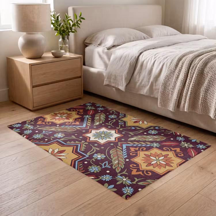 Vloerkleed - Patroon - Floraal - Geometrisch - Kleurrijk - Decoratie — 5