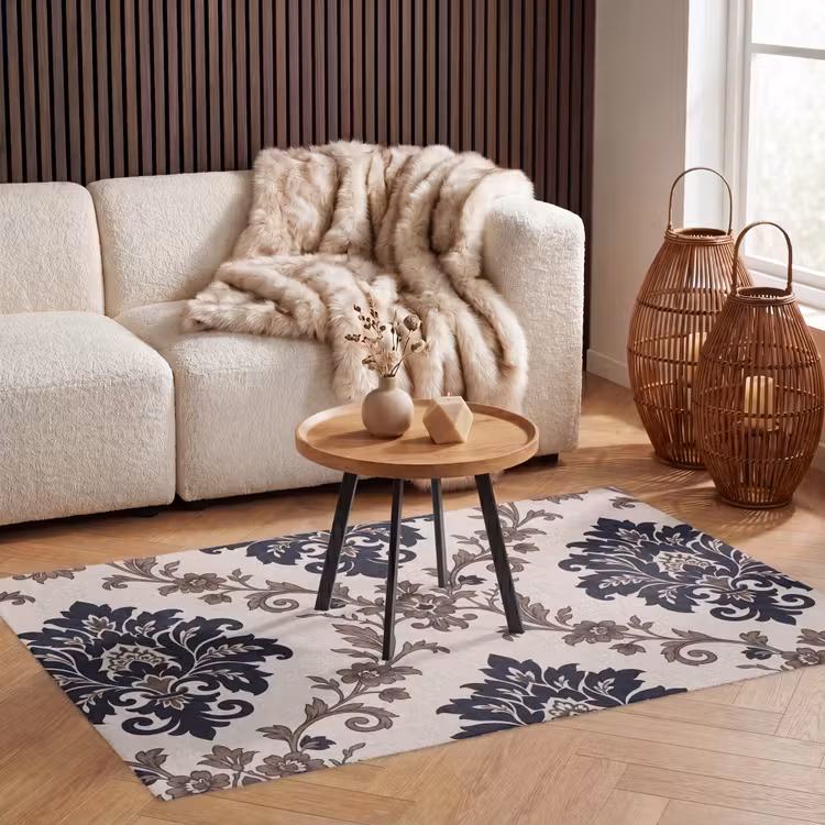 Vloerkleed - Patroon - Floraal - Klassiek - Beige-blauw — 3