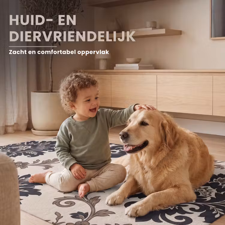 Vloerkleed - Patroon - Floraal - Klassiek - Beige-blauw — 6