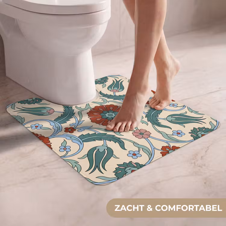 WC Mat - Bloemen - Patroon - Klassiek - Decoratie - Kleurrijk — 5