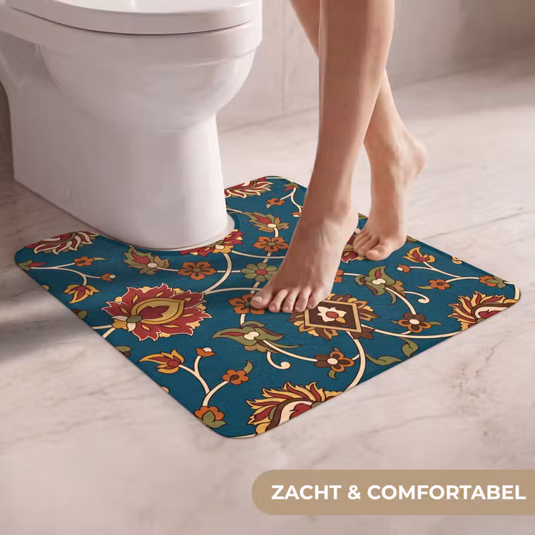 WC Mat - Ornament - Flora - Traditioneel - Klassiek - Blauwgroen — 5